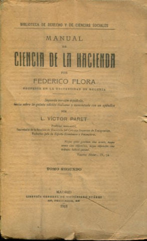 MANUAL DE CIENCIA DE LA HACIENDA. TOMO II.
