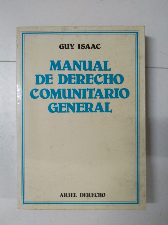 Manual de derecho comunitario general