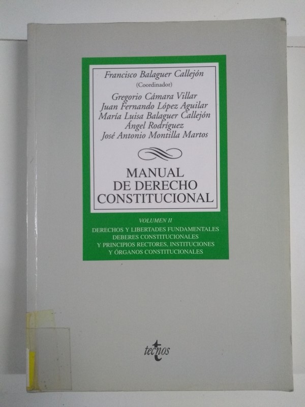 Manual de derecho constitucional II