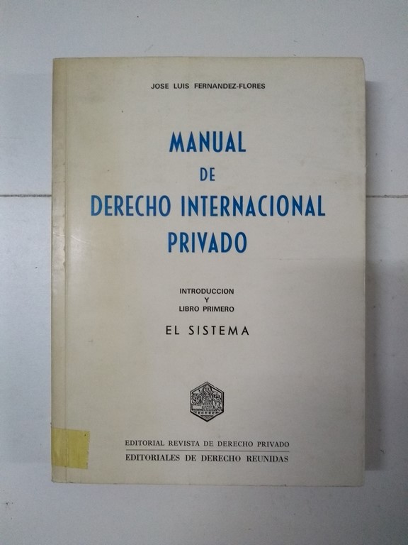 Manual de Derecho Internacional Privado