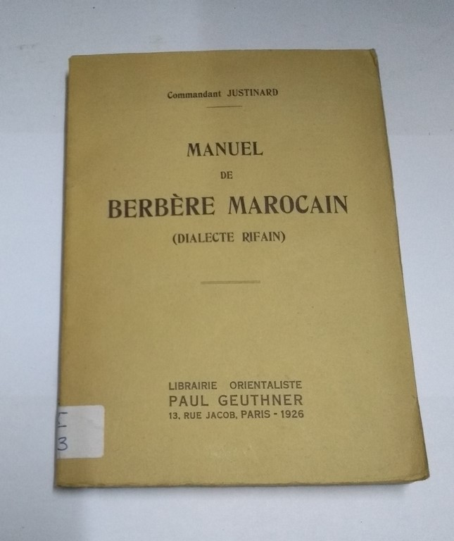 Manuel de Berbére Marocain (dialecte rifain)