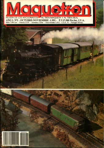 MAQUETREN. REVISTA DE LOS AFICIONADOS AL TREN MAQUETA Y REAL. AÑO 1, NUM. 1.  24 HORAS DE VAPOR VIVO EN LÓRENETA. UN ARTE COMPLETO. CONSTRUCCION DE UNA MAQUETA. LAS UNIDADES SERIE 446. 42ª FERIA INTERNACIONAL DEL JUGUETE DE NUREMBERG.