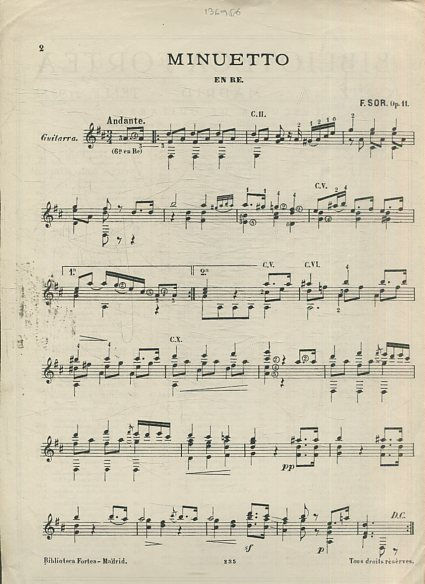 MINUETTO EN RE. Op. 11.