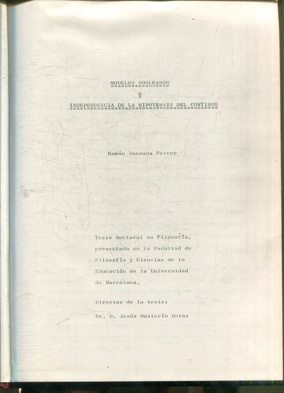 MODELOS BOOLEANOS E INDEPENDENCIA DE LA HIPOTESIS DEL CONTINUO.