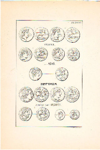 MONEDAS DE LA ESPAÑA ULTERIOR. LAMINA CLXXXVI: URCE. UXAMA. APENDICE PARA ARZAHES.