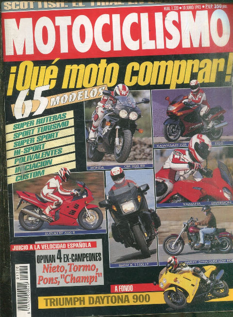 MOTOCICLISMO Nº 1320. 10 JUNIO 1993. ¡QUE MOTO COMPRAR!