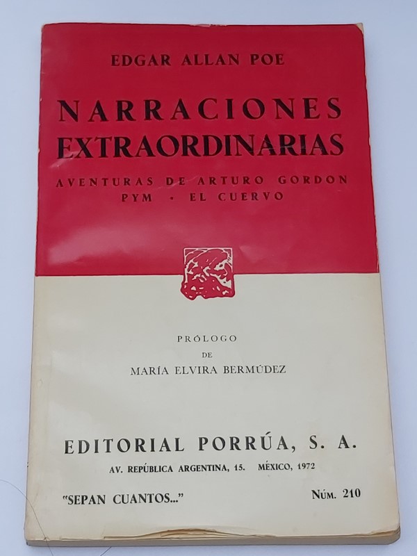 Narraciones extraordinarias, aventuras de Arturo Gordon Pym. El cuervo
