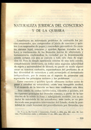 NATURALEZ JURIDICA DEL CONCURSO Y DE LA QUIEBRA.