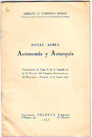 NOTAS SOBRE AUTONOMIA Y AUTARQUIA.
