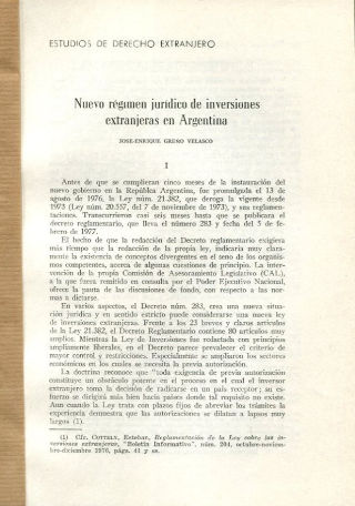 NUEVO REGIMEN JURIDICO DE INVERSIONES EXTRANJERAS EN ARGENTINA.