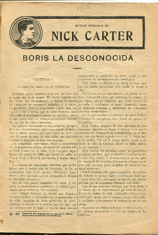 NUEVOS EPISODIOS DE NICK CARTER. Nº 47: BORIS LA DESCONOCIDA