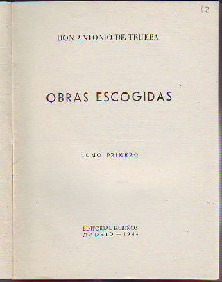 OBRAS ESCOGIDAS. TOMO I.