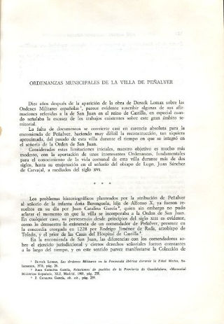 ORDENANZAS MUNICIPALES DE LA VILLA DE PEÑALVER.