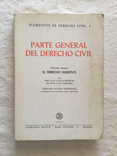 Parte General del Derecho Civil (III)