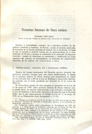 PERMUTAS FORZOSAS DE FINCA RUSTICA.