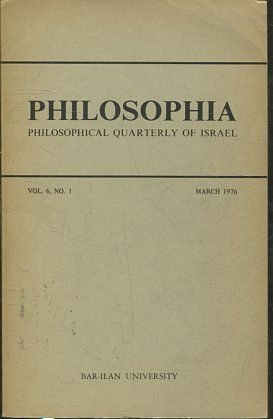 PHILOSOPHIA. PHILOSOPHICAL QUARTERLY OF ISRAEL. VOL 6, NO. 1.