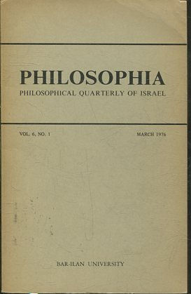 PHILOSOPHIA. PHILOSOPHICAL QUARTERLY OF ISRAEL. VOL 6, NO. 1.