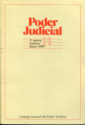 PODER JUDICIAL. 2º EPOCA NUMERO 14. JUNIO 1989.