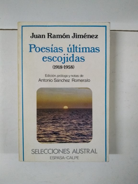 Poesía últimas escojidas (1918-1958)