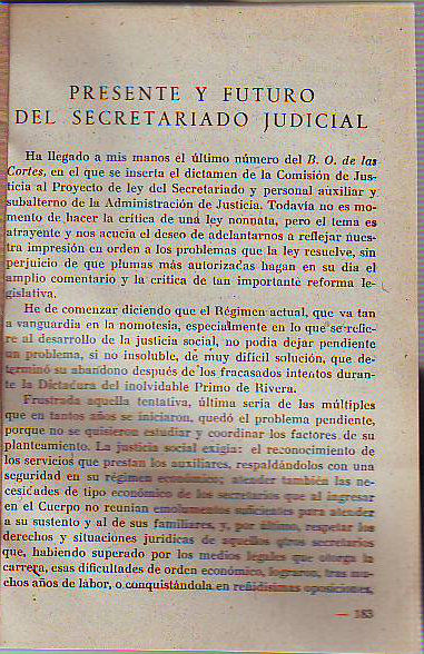 PRESENTE Y FUTURO DEL SECRETARIADO JUDICIAL.