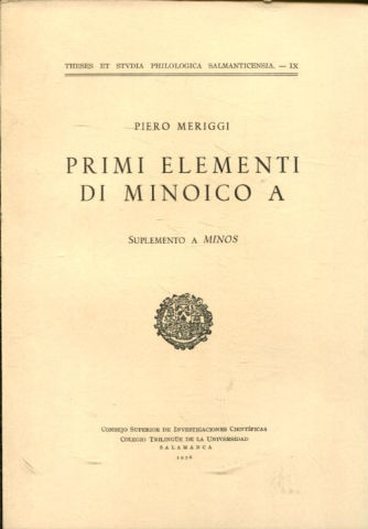 PRIMI ELEMENTI DI MINOICO A.