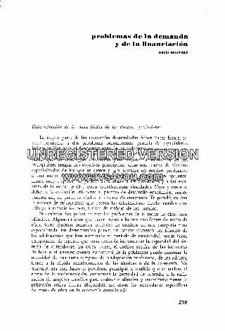 PROBLEMAS DE LA DEMANDA Y DE LA FINANCIACION.