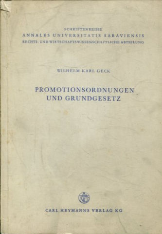 PROMOTIONSORDNUNGEN UND GRUNDGESETZ.
