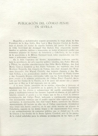 PUBLICACION DEL CODIGO PENAL EN SEVILLA.