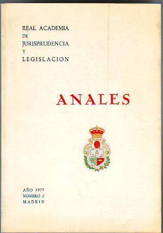REAL ACADEMIA DE JURISPRUDENCIA Y LEGISLACION. ANALES, NUMERO 5.