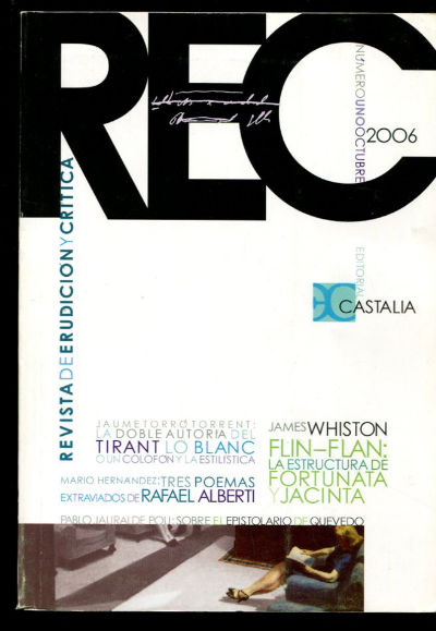 REC. REVISTA DE ERUDICION Y CRITICA. NUMERO 1.