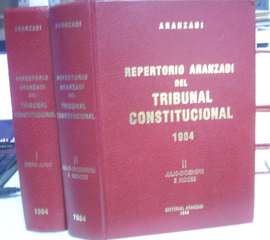 REPERTORIO ARANZADI DEL TRIBUNAL CONSTITUCIONAL, 1984. (2 VOLUMENES).