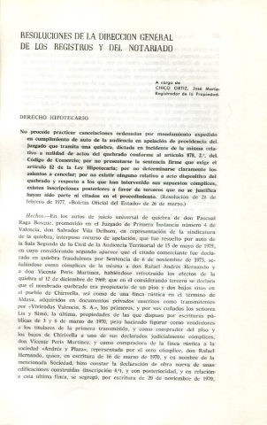 RESOLUCIONES DE LA DIRECCION GENERAL DE LOS REGISTROS Y DEL NOTARIADO.