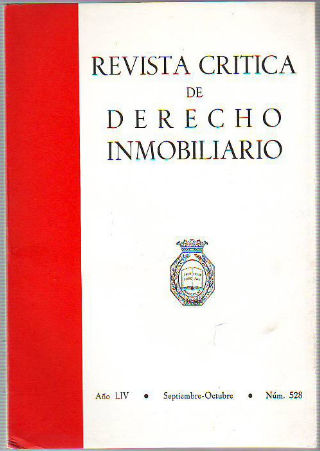 REVISTA CRITICA DE DERECHO INMOBILIARIO. AÑO LIV. Nº 528. SEPTIEMBRE-OCTUBRE 1978.