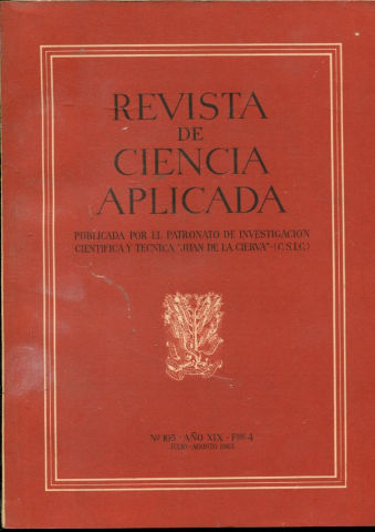 REVISTA DE CIENCIA APLICADA. NUM. 105, AÑO XIX, FASCICULO 54. JULIO-AGOSTO 1965.