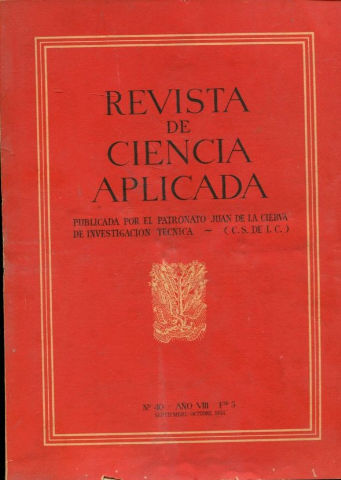 REVISTA DE CIENCIA APLICADA. NUM. 40, AÑO VIII, FASCICULO 5. SEPTIEMBRE-OCTUBRE 1954.