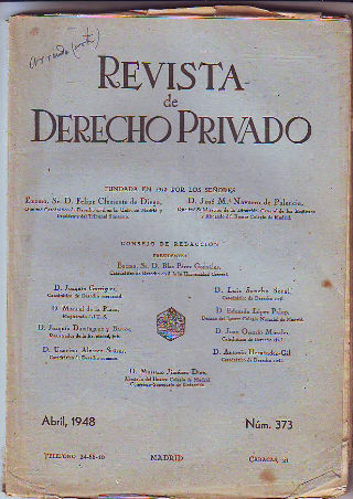 REVISTA DE DERECHO PRIVADO. ABRIL 1948.
