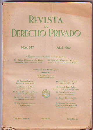 REVISTA DE DERECHO PRIVADO. ABRIL 1950.