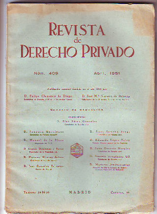 REVISTA DE DERECHO PRIVADO. ABRIL 1951.