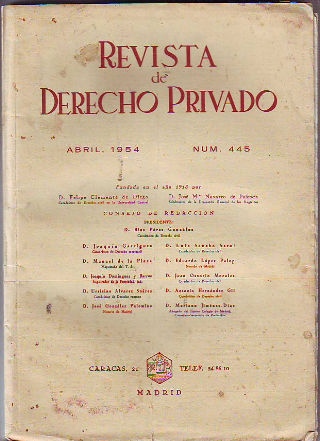 REVISTA DE DERECHO PRIVADO. ABRIL 1954.