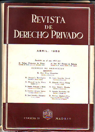 REVISTA DE DERECHO PRIVADO. ABRIL 1955.