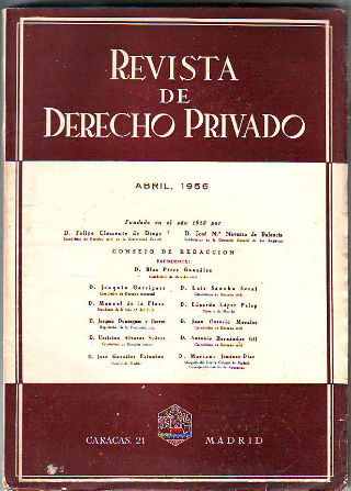 REVISTA DE DERECHO PRIVADO. ABRIL 1956.