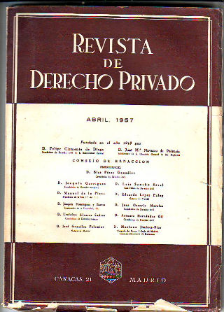 REVISTA DE DERECHO PRIVADO. ABRIL 1957.