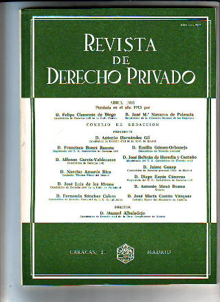REVISTA DE DERECHO PRIVADO. ABRIL 1983.