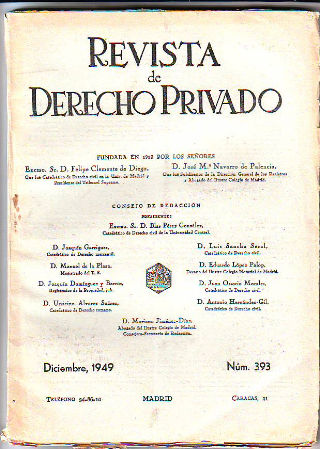 REVISTA DE DERECHO PRIVADO. DICIEMBRE 1949.