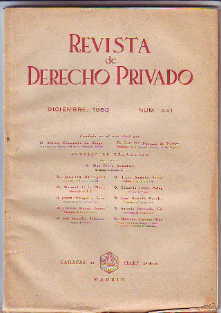 REVISTA DE DERECHO PRIVADO. DICIEMBRE 1953.
