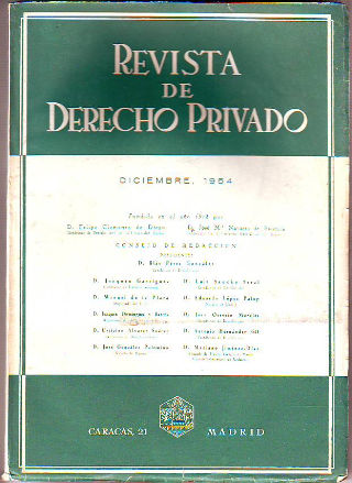 REVISTA DE DERECHO PRIVADO. DICIEMBRE 1954.