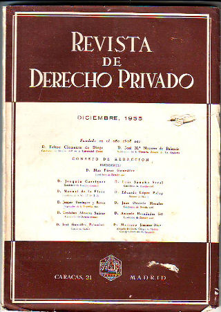 REVISTA DE DERECHO PRIVADO. DICIEMBRE 1955.