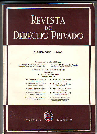 REVISTA DE DERECHO PRIVADO. DICIEMBRE 1956.