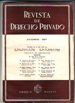 REVISTA DE DERECHO PRIVADO. DICIEMBRE 1957.