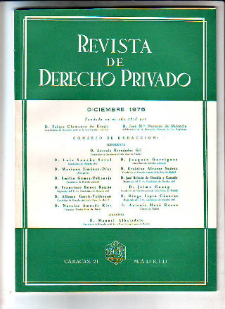 REVISTA DE DERECHO PRIVADO. DICIEMBRE 1975.